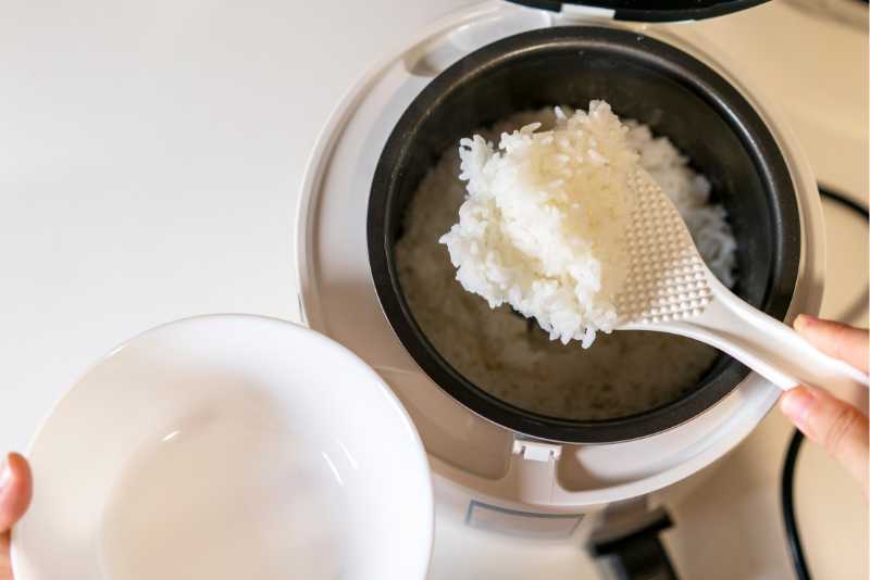 Rice in the rice cooker