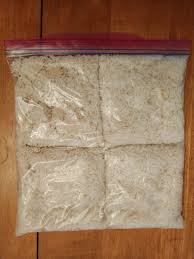 Frozen rice portioned for easy reheating